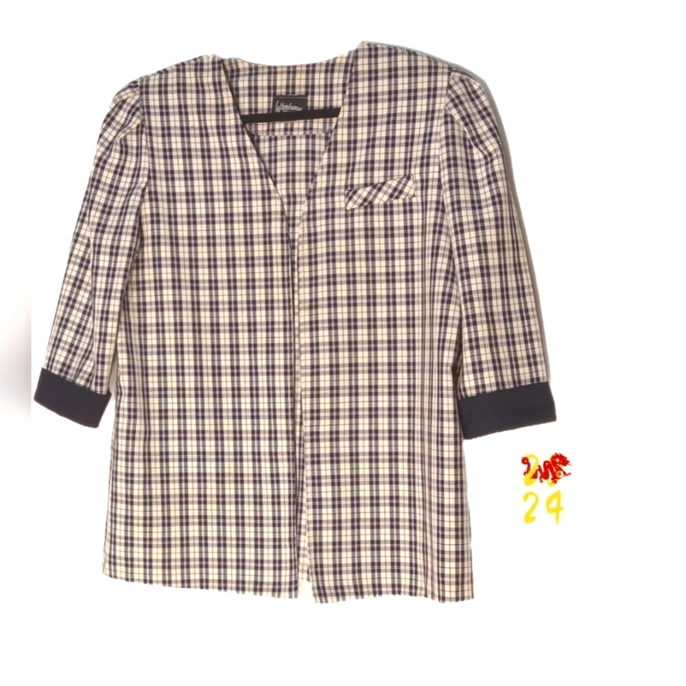 WhirlAway Frocks Red White Blue Plaid Blazer Women’s 18